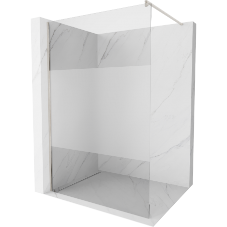 Mexen Kioto Duschwand Walk-in 110 x 200 cm, transparent/Satiniert 8 mm, gebürsteter Nickel - 800-110-101-97-35