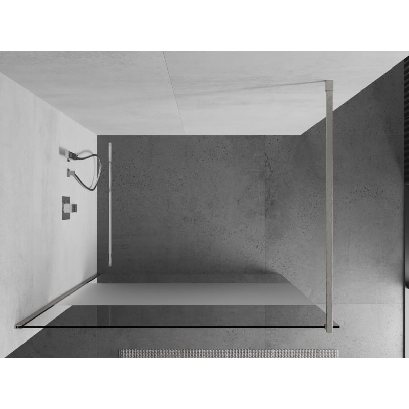 Mexen Kioto Walk-in Shower Wall 120 x 200 cm, Transparent/Frosted 8 mm, Brushed Nickel - 800-120-101-97-35