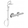 Mexen Tord exposed shower set with rain shower and Kai thermostatic shower mixer, chrome - 77100200-00