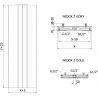 Mexen Line VS20SL radiateur à panneaux 2000 x 300 mm, connexion inférieure centrale, 709 W, anthracite - W6VS20SL-200-030-66