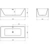 Mexen Nita freistehende Badewanne 170 x 80 cm, weiß, mit brushed nickel Überlauf - 52091708000-97