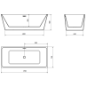 Mexen Lita freestanding bathtub 67 x 29.5 in, white, chrom overflow - 52121707500-01