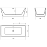 Mexen Lita freistehende Badewanne 170 x 75 cm, weiß, mit rosa Goldüberlauf - 52121707500-60