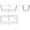 Mexen Tonia freistehende Badewanne 170 x 75 cm, weiß, Überlauf gun gray gebürstet - 52171707500-66