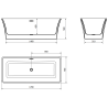 Mexen Tonia freestanding bathtub 170 x 75 cm, white/black, rose gold overflow - 52171707575-60