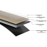 Mexen Buffalo vinylpanelen 1240 x 182 mm SPC 6,5 mm, IXPE onderlaag 1,5 mm, 4 V-groef, Eik - F1007-1240-182-505-4V1-01