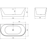 Mexen Oval freistehende Wandbadewanne 170 x 80 cm, weiß, Überlauf chrom - 52671708000-01