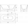 Mexen Mia freistehende Eckbadewanne links 160 x 75 cm, weiß, mit abgedämpftem Überlauf - 52691607500L-97