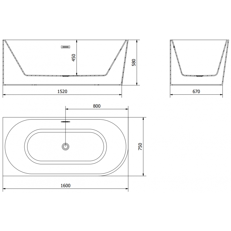 Mexen Mia vrijstaande hoekbad links 160 x 75 cm, wit/zwart, zwarte overloop - 52691607575L-70
