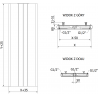 Mexen Line VR20SL Heizkörperplatte 1400 x 500 mm, untere zentrale Anschluss, 890 W, schwarz - W6VR20SL-140-050-70