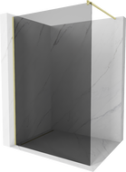 Mexen Kioto panel de ducha Walk-in 80 x 200 cm, grafito 8 mm, oro cepillado - 800-080-101-55-40