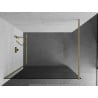 Mexen Kioto Shower Wall Walk-in 130 x 200 cm, Graphite 8 mm, Brushed Gold - 800-130-101-55-40