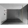 Mexen Kioto dušisein Walk-in 140 x 200 cm, grafiit 8 mm, kuldne harjatud - 800-140-101-55-40