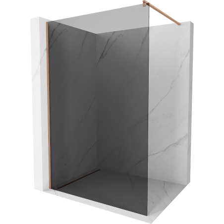 Mexen Kioto shower wall Walk-in 100 x 200 cm, graphite 8 mm, brushed copper - 800-100-101-65-40