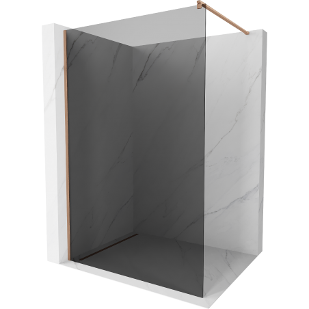 Mexen Kioto Walk-in Duschwand 100 x 200 cm, graphit 8 mm, gebürstetes Messing - 800-100-101-65-40