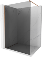 Mexen Kioto douchewand Walk-in 120 x 200 cm, grafiet 8 mm, geborsteld koper - 800-120-101-65-40