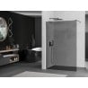 Mexen Kioto Walk-in Shower Panel 130 x 200 cm, Graphite 8 mm, Brushed Gun Gray - 800-130-101-66-40