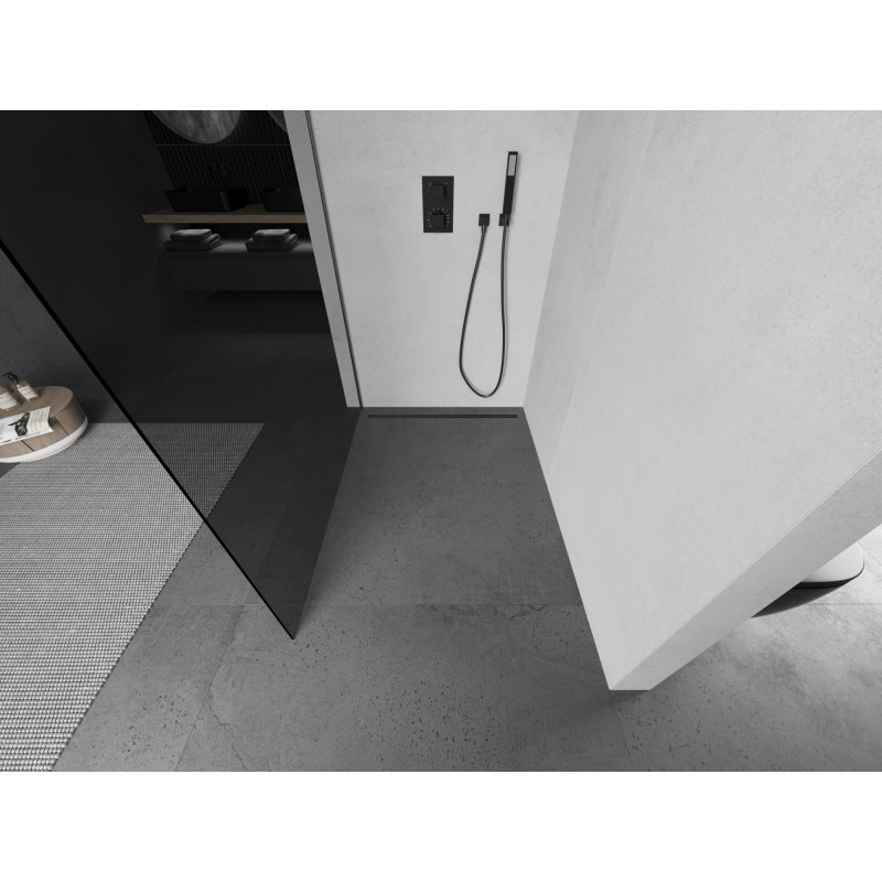 Mexen Kioto duši vahesein Walk-in 140 x 200 cm, grafiit 8 mm, harjatud relvade hall - 800-140-101-66-40