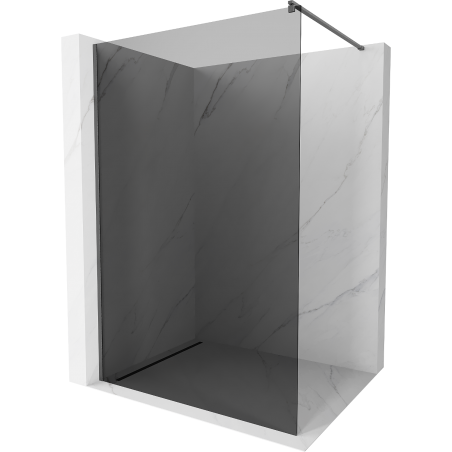 Mexen Kioto paroi de douche Walk-in 140 x 200 cm, graphite 8 mm, gris canon brossé - 800-140-101-66-40