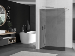 Mexen Kioto Walk-in tuš stijena 70 x 200 cm, grafit 8 mm, brušeni nikal - 800-070-101-97-40