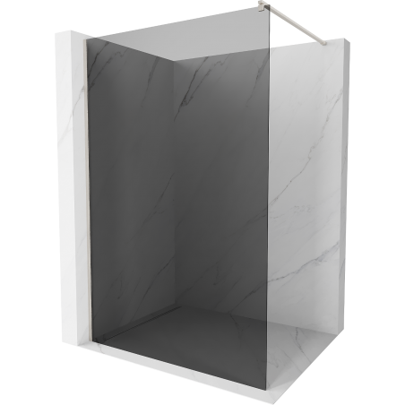 Mexen Kioto Duschwand Walk-in 130 x 200 cm, Grafit 8 mm, gebürsteter Nickel - 800-130-101-97-40
