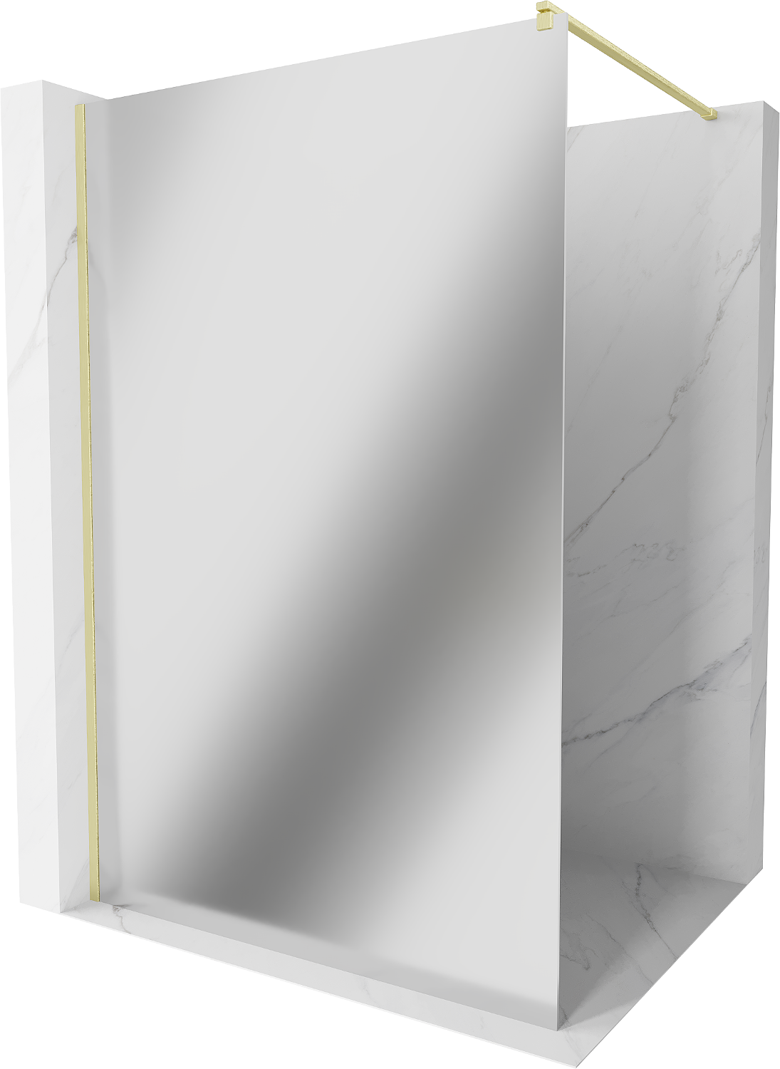 Mexen Kioto ścianka prysznicowa Walk-in 70 x 200 cm, lustro 8 mm, złota szczotkowana - 800-070-101-55-50