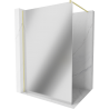 Mexen Kioto Walk-in Shower Wall 90 x 200 cm, Mirror 8 mm, Brushed Gold - 800-090-101-55-50
