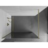 Mexen Kioto paroi de douche Walk-in 100 x 200 cm, miroir 8 mm, doré brossé - 800-100-101-55-50