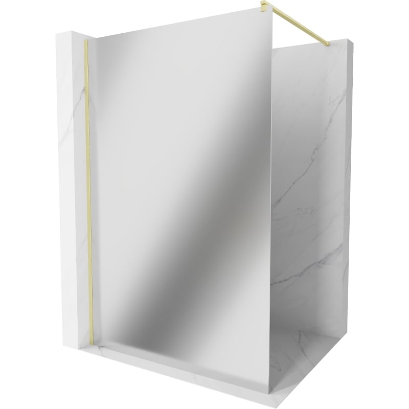 Mexen Kioto Walk-in tuš paravan 100 x 200 cm, ogledalo 8 mm, zlatna četkana - 800-100-101-55-50