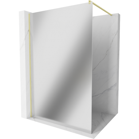 Mexen Kioto douchewand Walk-in 100 x 200 cm, spiegel 8 mm, goud geborsteld - 800-100-101-55-50