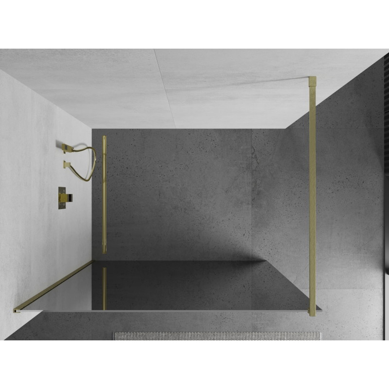 Mexen Kioto dušisein Walk-in 120 x 200 cm, peegel 8 mm, kuldne harjatud - 800-120-101-55-50