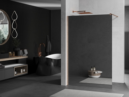 Mexen Kioto Walk-in Shower Wall 70 x 200 cm, Mirror 8 mm, Brushed Copper - 800-070-101-65-50