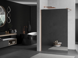 Mexen Kioto panel de ducha Walk-in 80 x 200 cm, espejo 8 mm, cobre cepillado - 800-080-101-65-50