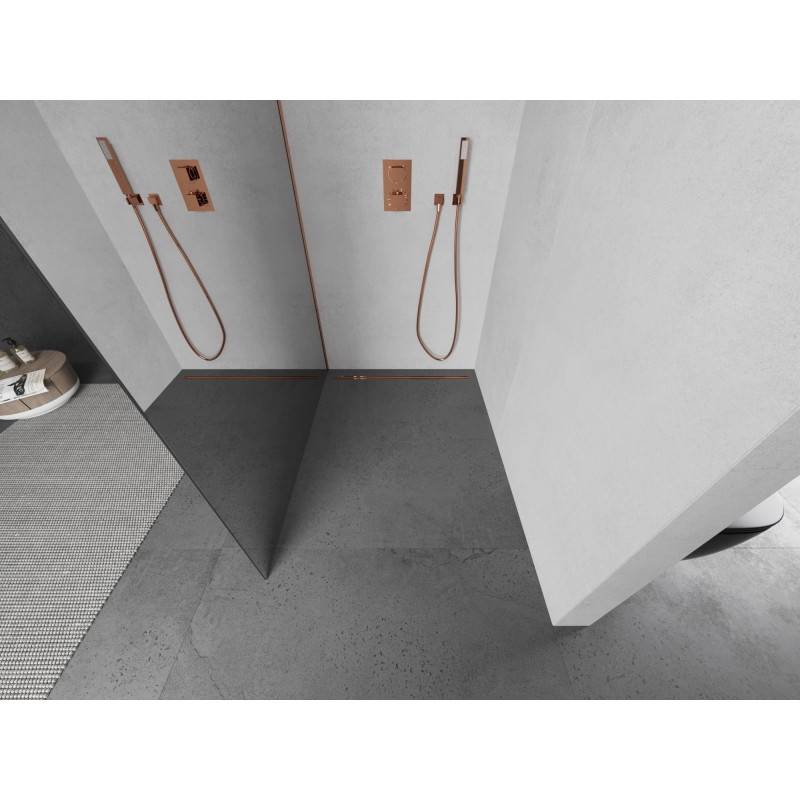 Mexen Kioto dušisein Walk-in 80 x 200 cm, peegel 8 mm, harjatud vask - 800-080-101-65-50