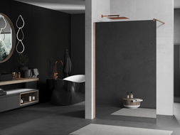 Mexen Kioto paroi de douche Walk-in 90 x 200 cm, miroir 8 mm, cuivre brossé - 800-090-101-65-50