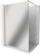 Mexen Kioto zid tuš Walk-in 100 x 200 cm, ogledalo 8 mm, brušeni bakar - 800-100-101-65-50
