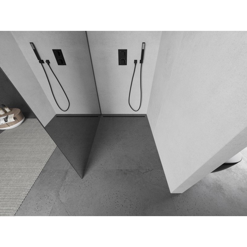 Mexen Kioto ścianka prysznicowa Walk-in 70 x 200 cm, lustro 8 mm, gun gray szczotkowany - 800-070-101-66-50