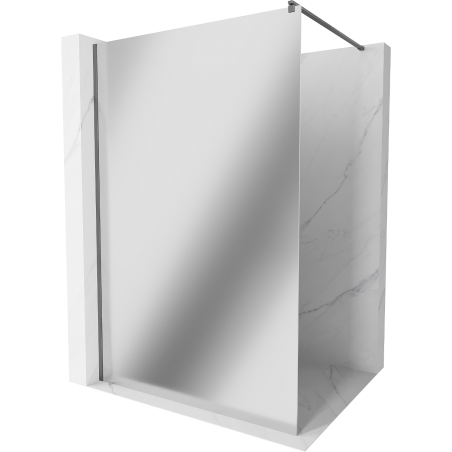 Mexen Kioto ścianka prysznicowa Walk-in 120 x 200 cm, lustro 8 mm, gun gray szczotkowany - 800-120-101-66-50