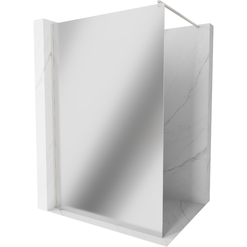 Mexen Kioto douchewand inloop 70 x 200 cm, spiegel 8 mm, geborsteld nikkel - 800-070-101-97-50