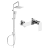Mexen Zero Tord conjunto de ducha exterior con rociador y grifo de ducha, cromo - 71140200-00