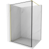 Mexen Kioto Paroi de douche Walk-in 80 x 200 cm, cadre noir 8 mm, or brossé - 800-080-101-55-70