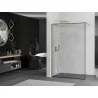 Mexen Kioto Walk-in Shower Screen 90 x 200 cm, Black Frame 8 mm, Brushed Gold - 800-090-101-55-70