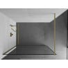 Mexen Kioto Walk-in Shower Screen 100 x 200 cm, Black Frame 8 mm, Brushed Gold - 800-100-101-55-70
