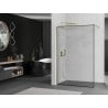 Mexen Kioto Paroi de douche Walk-in 110 x 200 cm, cadre noir 8 mm, or brossé - 800-110-101-55-70