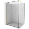 Mexen Kioto Duschwand Walk-in 140 x 200 cm, schwarzer Rahmen 8 mm, gebürstetes Gold - 800-140-101-55-70