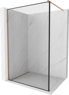 Mexen Kioto Zidni panel za tuš Walk-in 70 x 200 cm, crni okvir 8 mm, brušena mjed - 800-070-101-65-70