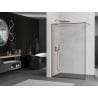 Mexen Kioto Paroi de douche Walk-in 150 x 200 cm, cadre noir 8 mm, cuivre brossé - 800-150-101-65-70