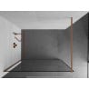 Mexen Kioto paroi de douche Walk-in 150 x 200 cm, motif noir 8 mm, laiton brossé - 800-150-101-65-70
