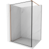 Mexen Kioto paroi de douche Walk-in 160 x 200 cm, cadre noir 8 mm, cuivre brossé - 800-160-101-65-70