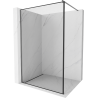 Mexen Kioto Walk-in Shower Wall 90 x 200 cm, Black Pattern 8 mm, Gun Gray Brushed - 800-090-101-66-70